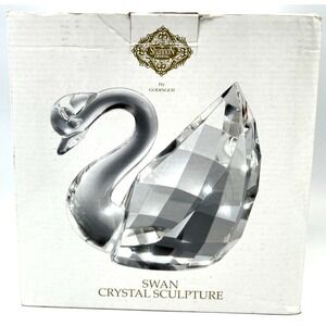 Shannon Swan Crystal Sculpture Faceted‎ 4" Tall with Box #2535